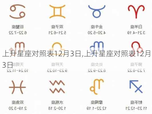 上升星座对照表12月3日,上升星座对照表12月3日