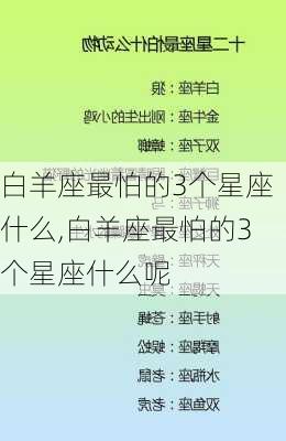 白羊座最怕的3个星座什么,白羊座最怕的3个星座什么呢