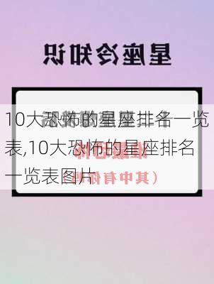 10大恐怖的星座排名一览表,10大恐怖的星座排名一览表图片