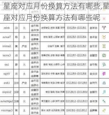 星座对应月份换算方法有哪些,星座对应月份换算方法有哪些呢