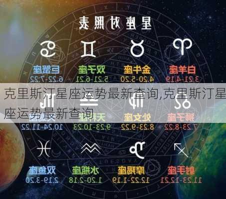 克里斯汀星座运势最新查询,克里斯汀星座运势最新查询