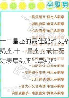 十二星座的最佳配对表摩羯座,十二星座的最佳配对表摩羯座和摩羯座