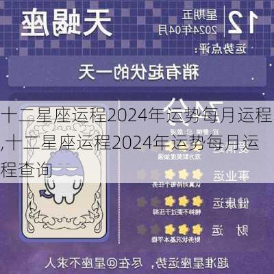 十二星座运程2024年运势每月运程,十二星座运程2024年运势每月运程查询