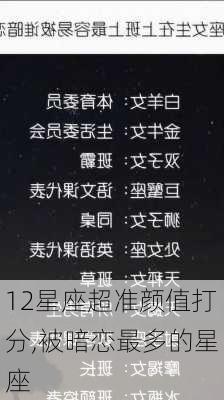 12星座超准颜值打分,被暗恋最多的星座