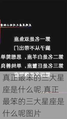 真正最笨的三大星座是什么呢,真正最笨的三大星座是什么呢图片