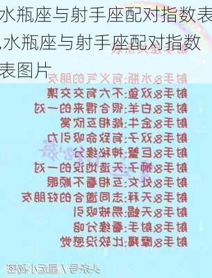 水瓶座与射手座配对指数表,水瓶座与射手座配对指数表图片