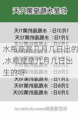 水瓶座是几月几日出的,水瓶座是几月几日出生的呀