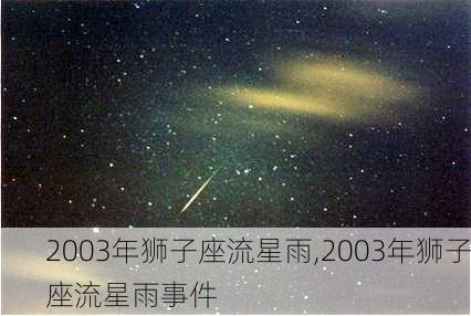 2003年狮子座流星雨,2003年狮子座流星雨事件