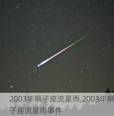 2003年狮子座流星雨,2003年狮子座流星雨事件