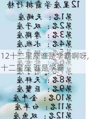 12十二星座谁是学霸啊呀,十二星座 谁是学霸