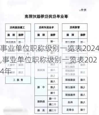 事业单位职称级别一览表2024,事业单位职称级别一览表2024年