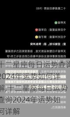 十二星座每日运势查询2024年运势如何详解,十二星座每日运势查询2024年运势如何详解