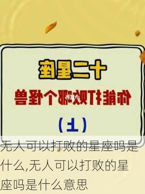 无人可以打败的星座吗是什么,无人可以打败的星座吗是什么意思