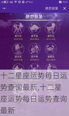 十二星座运势每日运势查询最新,十二星座运势每日运势查询最新