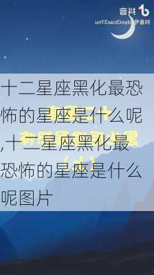 十二星座黑化最恐怖的星座是什么呢,十二星座黑化最恐怖的星座是什么呢图片