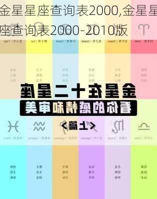 金星星座查询表2000,金星星座查询表2000-2010版