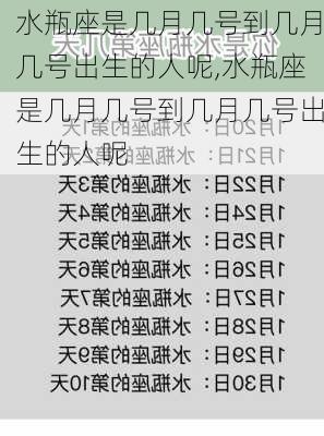 水瓶座是几月几号到几月几号出生的人呢,水瓶座是几月几号到几月几号出生的人呢