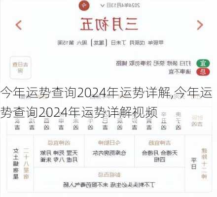 今年运势查询2024年运势详解,今年运势查询2024年运势详解视频