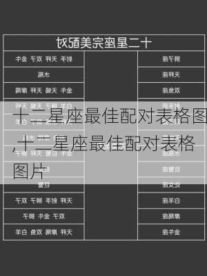 十二星座最佳配对表格图,十二星座最佳配对表格图片