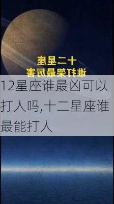 12星座谁最凶可以打人吗,十二星座谁最能打人