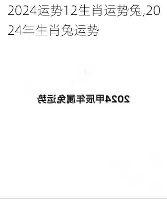 2024运势12生肖运势兔,2024年生肖兔运势