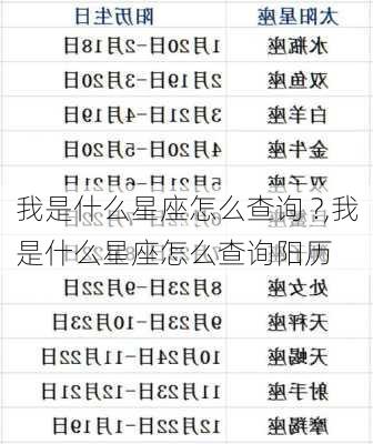 我是什么星座怎么查询 ?,我是什么星座怎么查询阳历