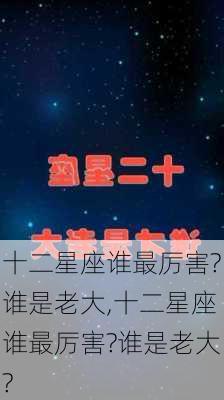 十二星座谁最厉害?谁是老大,十二星座谁最厉害?谁是老大?