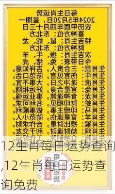 12生肖每日运势查询,12生肖每日运势查询免费