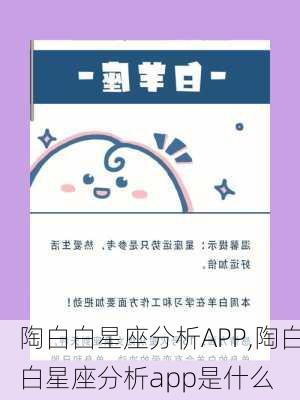 陶白白星座分析APP,陶白白星座分析app是什么