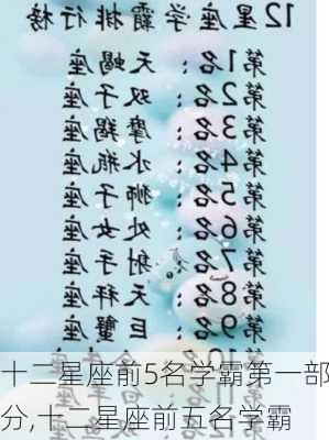 十二星座前5名学霸第一部分,十二星座前五名学霸