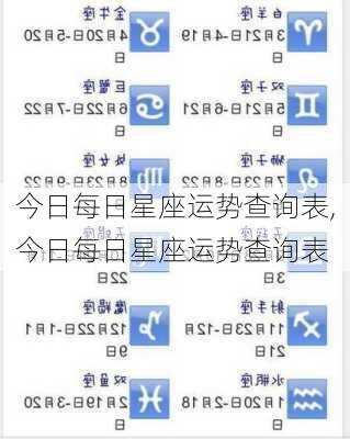 今日每日星座运势查询表,今日每日星座运势查询表