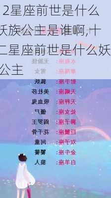 12星座前世是什么妖族公主是谁啊,十二星座前世是什么妖 公主