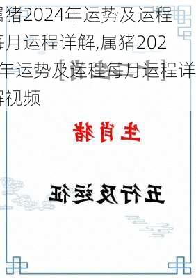 属猪2024年运势及运程每月运程详解,属猪2024年运势及运程每月运程详解视频