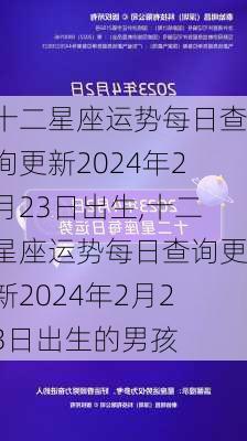 十二星座运势每日查询更新2024年2月23日出生,十二星座运势每日查询更新2024年2月23日出生的男孩