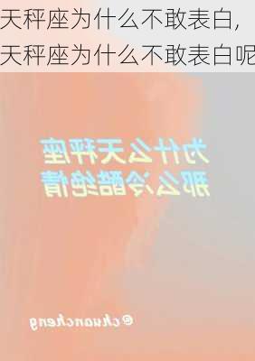 天秤座为什么不敢表白,天秤座为什么不敢表白呢