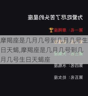 摩羯座是几月几号到几月几号生日天蝎,摩羯座是几月几号到几月几号生日天蝎座