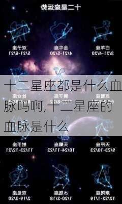 十二星座都是什么血脉吗啊,十二星座的血脉是什么