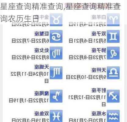 星座查询精准查询,星座查询精准查询农历生日