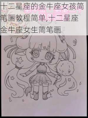 十二星座的金牛座女孩简笔画教程简单,十二星座金牛座女生简笔画