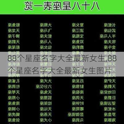 88个星座名字大全最新女生,88个星座名字大全最新女生图片