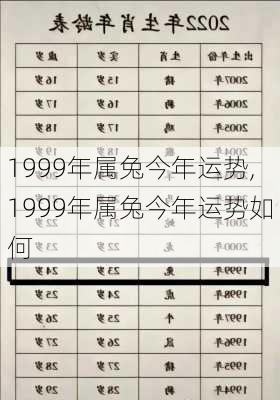 1999年属兔今年运势,1999年属兔今年运势如何