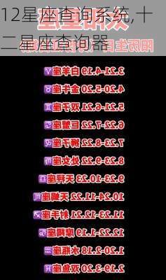 12星座查询系统,十二星座查询器