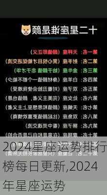 2024星座运势排行榜每日更新,2024年星座运势