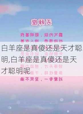 白羊座是真傻还是天才聪明,白羊座是真傻还是天才聪明呢