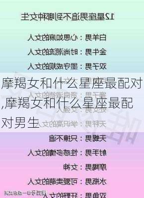 摩羯女和什么星座最配对,摩羯女和什么星座最配对男生