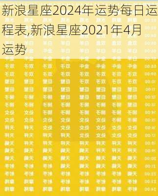 新浪星座2024年运势每日运程表,新浪星座2021年4月运势