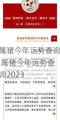 属猪今年运势查询,属猪今年运势查询2023