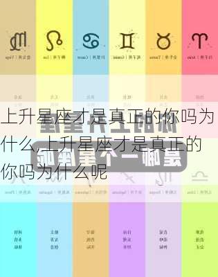 上升星座才是真正的你吗为什么,上升星座才是真正的你吗为什么呢