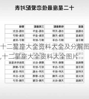 十二星座大全资料大全及分解图,十二星座大全资料大全图片