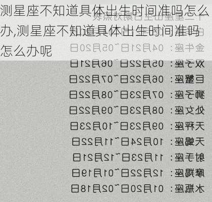 测星座不知道具体出生时间准吗怎么办,测星座不知道具体出生时间准吗怎么办呢